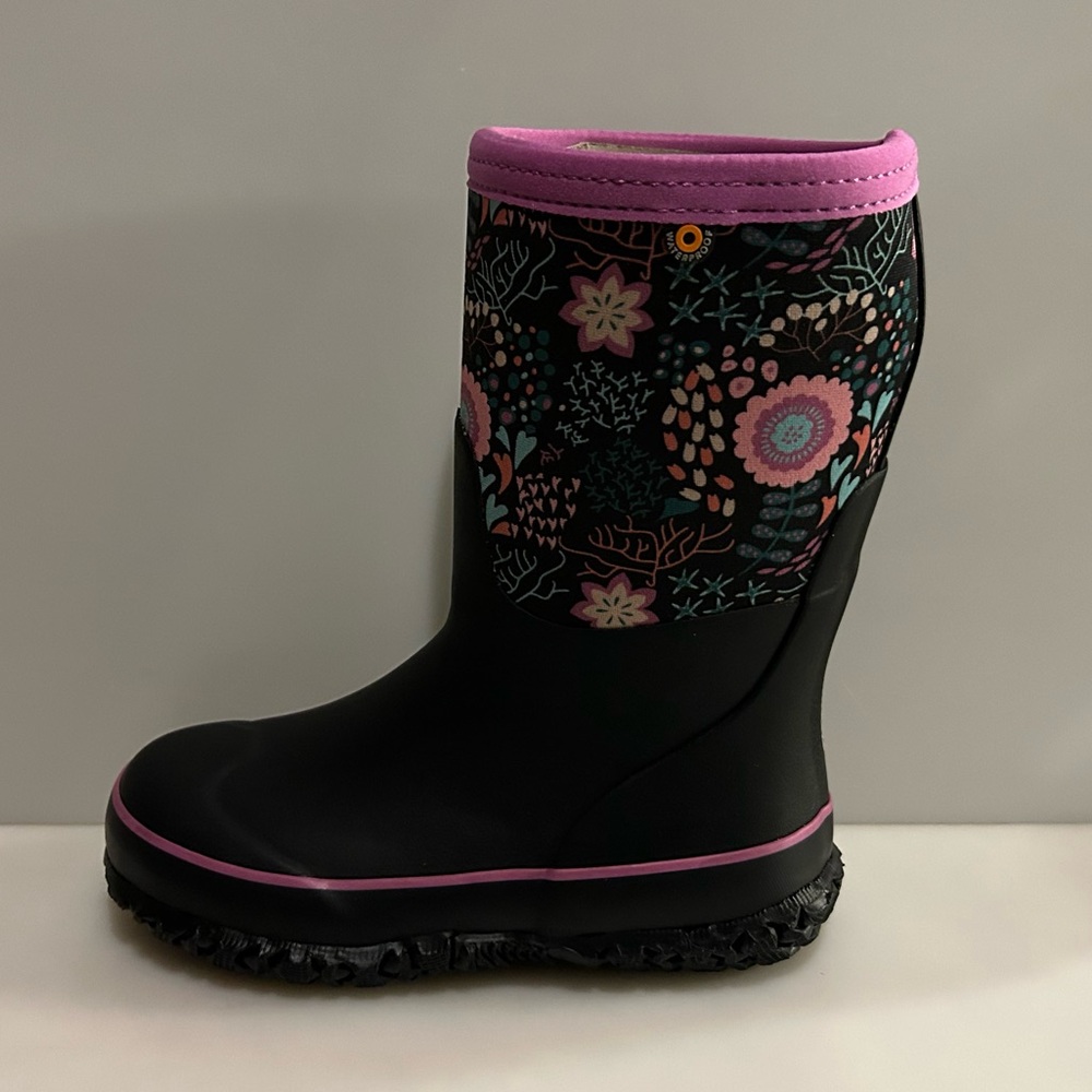 New BOGS Girls Black Stomper Waterproof Winter Boots - Size 4 NIB